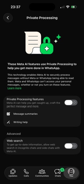 WhatsApp Private Processing