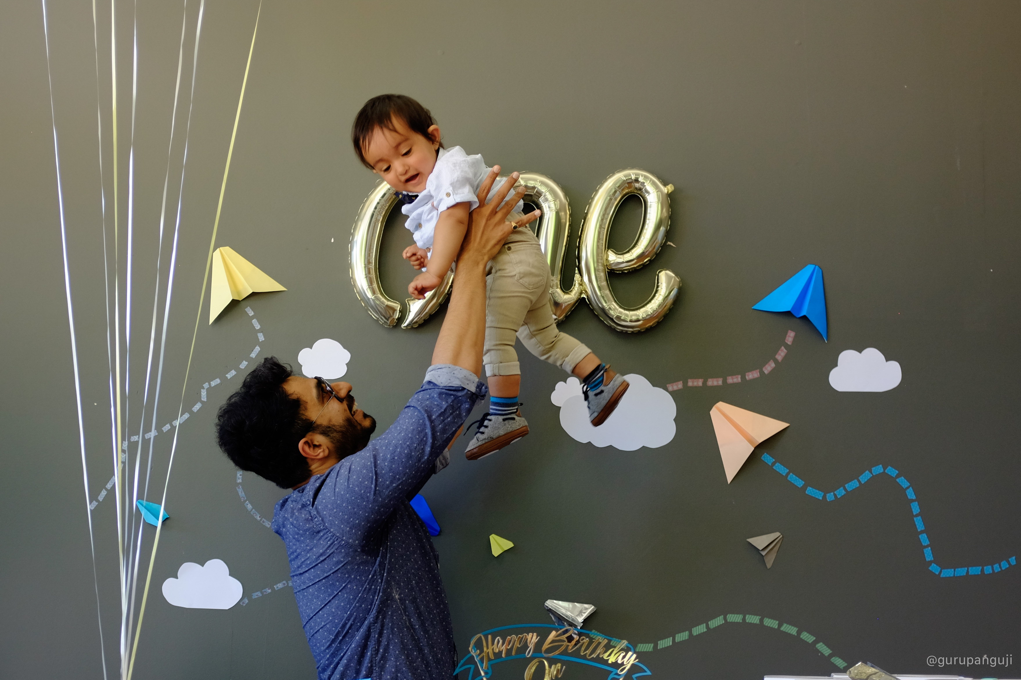 Family moment from Om's first birthday with finished in-camera look